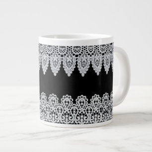 Vitt snöre utgör ett känsligt gräns mot svart jumbo mugg