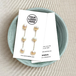Vitt Social Media Earring Visning Card för Lägg ti Visitkort