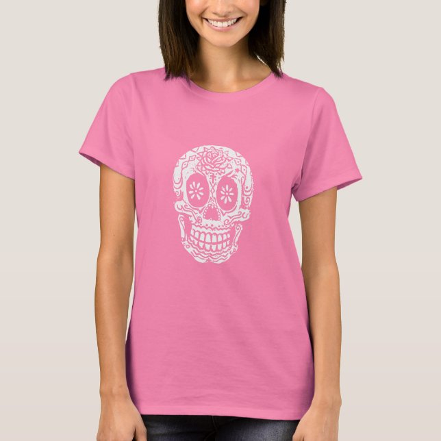 Vitt socker Skull Tee (Framsida)