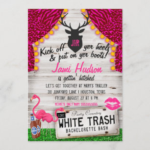 Vitt Sopor Bachelorette Bash Inbjudningar