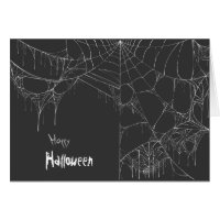 Vitt spindelnät Halloween-hälsningskort
