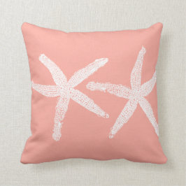 Vitt Starfish Salmon Rosa Orange Beach Cute 2020 Kudde
