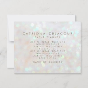 Vitt subtilt Glitter Bokeh Business Flyer Card