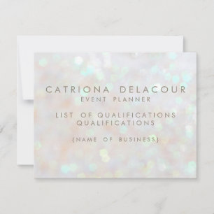 Vitt subtle Glitter bokeh Business EmployCard