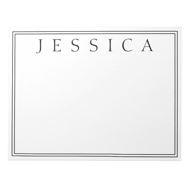 Vitt & Svart | Ditt Namn Anteckningsblock (Framsida)