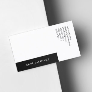 Vitt svart, modernt, minimalistiskt Affärskort Visitkort