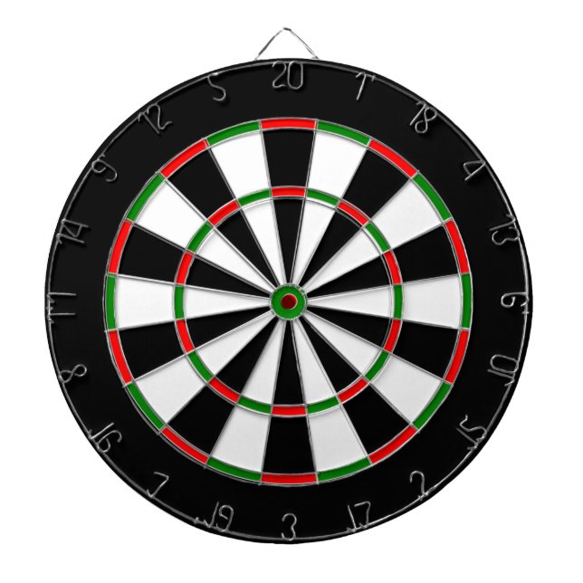 Vitt, svart, rött och Grönt Metall Cage Dartboard Darttavla (Framsidan)