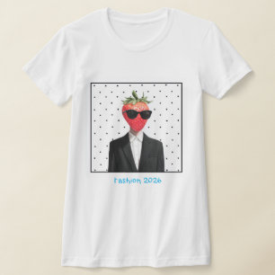 vitt t-shirt för kvinnor med svarta prickar