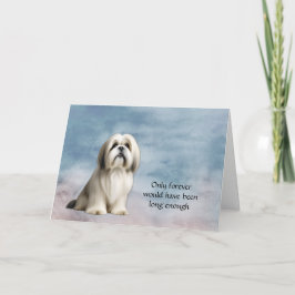 Vitt Tan Lhasa Apso Sympathy CondolCard Helgkort