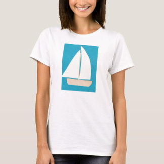 Vitt Tanktop med segelbåt T Shirt