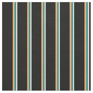 Vitt, Teal, Brown och Black Linjer Tyg