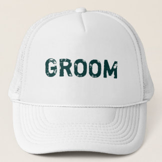 Vitt tealettema Groom hat Keps