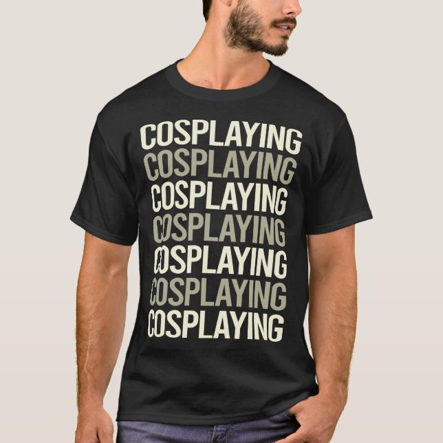 Vitt textcosplay Cosplay Cosplayer T Shirt (Framsida)