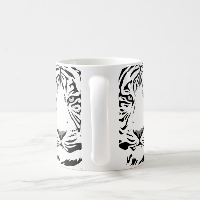 Vitt tiger kaffe mugg (Handtag)