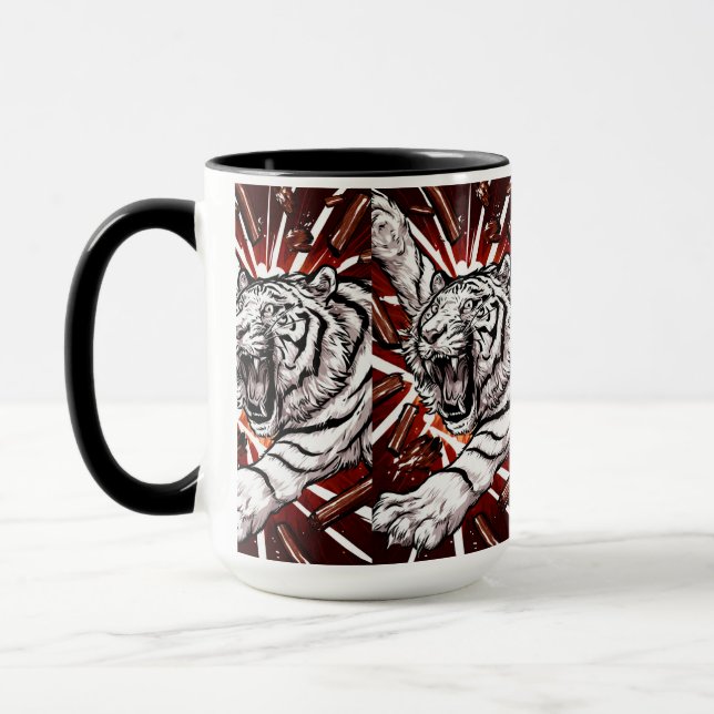 Vitt Tiger Uppstigning Mugg (Vänster)