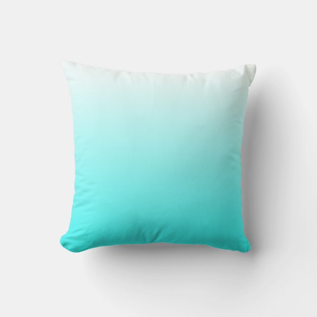 Vitt till Aqua Blue-övertoning Kudde (Framsida)