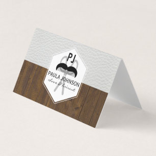 Vitt trä av lövträ, variationsbarber Monogram Visitkort