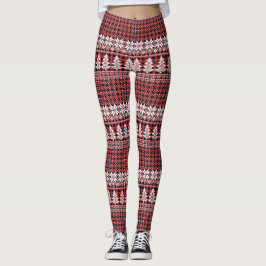 Vitt träd och snöflinga-leggings leggings