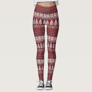 Vitt träd och snöflinga-leggings leggings