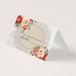 Vitt träkort med Snöre-Bord Kort