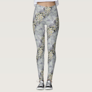 VITT TUSENFÖLDIGT KNIPPE   BLOMMÖNSTRIGA LEGGINGS