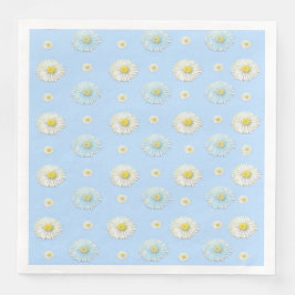 Vitt tusenskönemönster på ljusblå bakgrund pappersservett