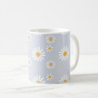 Vitt tusenskönemönster på mjuk grå bakgrund kaffemugg