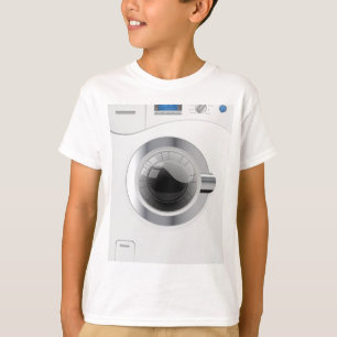 Vitt Tvättande Maskin T-shirt