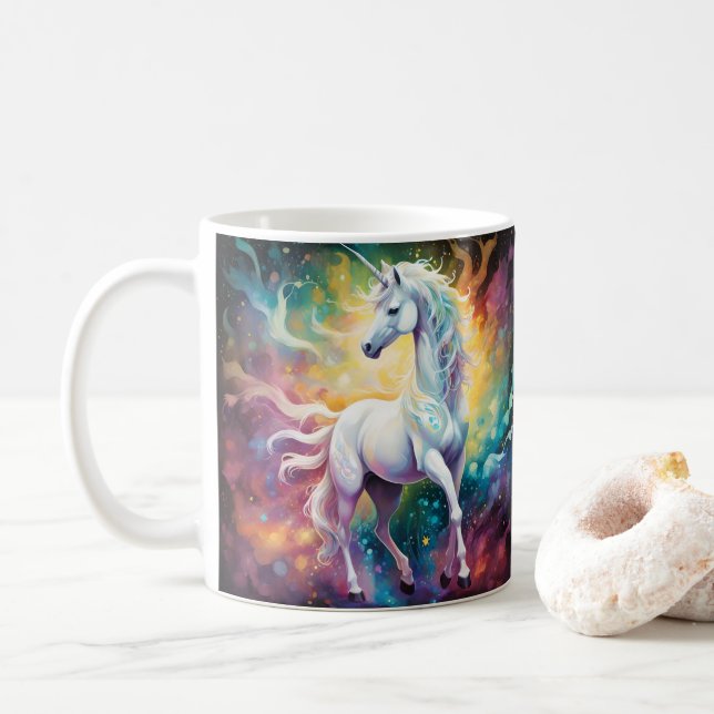 Vitt Under: Den Spektrala Vita Enhörningen Kaffemugg (Med munk)