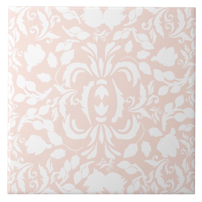 Vitt vackert köksdekan William Morris rosa White Kakelplatta (Framsidan)