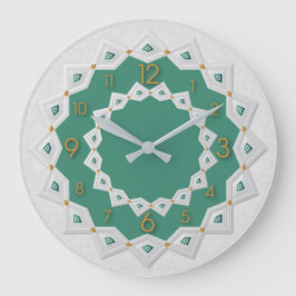 Vitt vackert mandala stor klocka