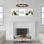 Vitt Vågrät 2 Photo Monogram Bröllop Keepsaké Canvastryck<br><div class="desc">En professionell med 2 av dina vackra bröllop-foton, med bröllop-monogrammet i mitten i svart och grått. Den vita bakgrunden gör dina foton till hjälten och passar bra med många olika inredingsdesigner stilar. Kostym både svartvit och färg-fotografi. Den här speciella arbetsytans figursättning är 20 x 60 tum. Det kan till en...</div>