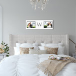 Vitt Vågrät 2 Photo Monogram Bröllop Keepsaké Canvastryck<br><div class="desc">En professionell med 2 av dina vackra bröllop-foton, med bröllop-monogrammet i mitten i svart och grått! Den vita bakgrunden gör dina foton till hjälten och passar bra med många olika inredingsdesigner stilar. Kostym både svartvit och färg-fotografi. Den här speciella arbetsytans figursättning är 12 x 36 tum. Vi rekommenderar att detta...</div>