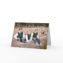 Vitt varmaste Önskemål-fotohälsningskort för Helgd