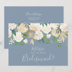 Vitt vattenfärgat Blommigt blir du min briljant Inbjudningar