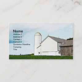 Vitt vedlada och silo visitkort