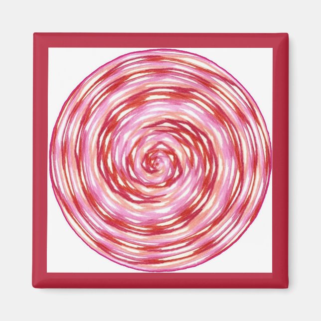 Vitt viltfångarhjul med rött Rosa Magnet (Framsidan)