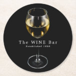 Vitt Vin-glas, Vin Pub/Winery Underlägg Papper Rund<br><div class="desc">Vitt Vin-glas,  Vin Pub/Winery Papper Underlägg från Affärskortet Store.</div>