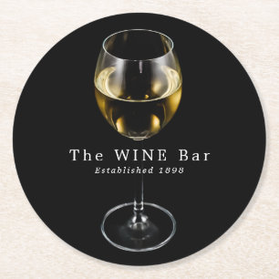 Vitt Vin-glas, Vin Pub/Winery Underlägg Papper Rund