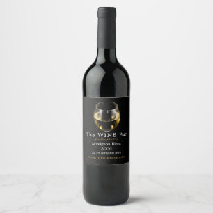 Vitt Vin-glas, Vin Pub/Winery Vinflaska Etikett