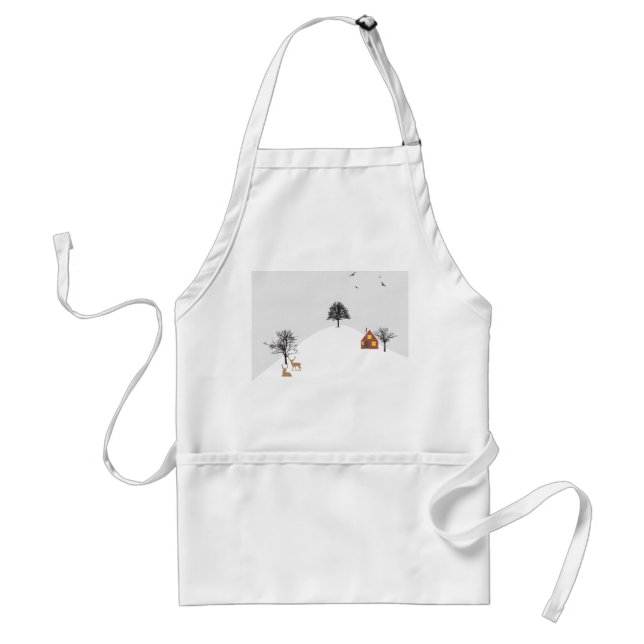 Vitt vinterlandskap förkläde (Framsidan)