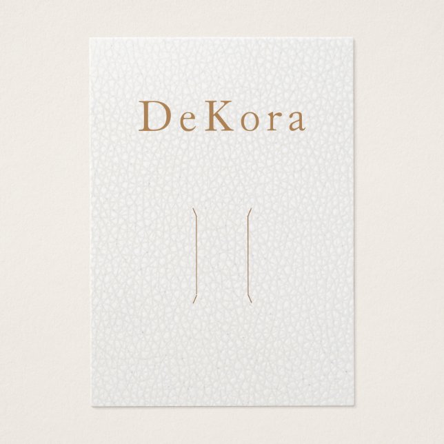 Vitt Visning för enkelt läderklipp Visitkort (Framsidan)