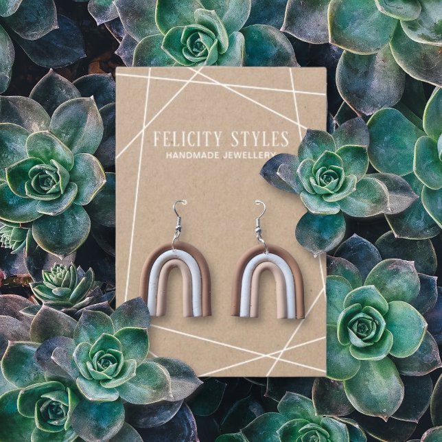 Vitt Visning för Geometric Ram Earring- i Kraft Visitkort (Skapare uppladdad)