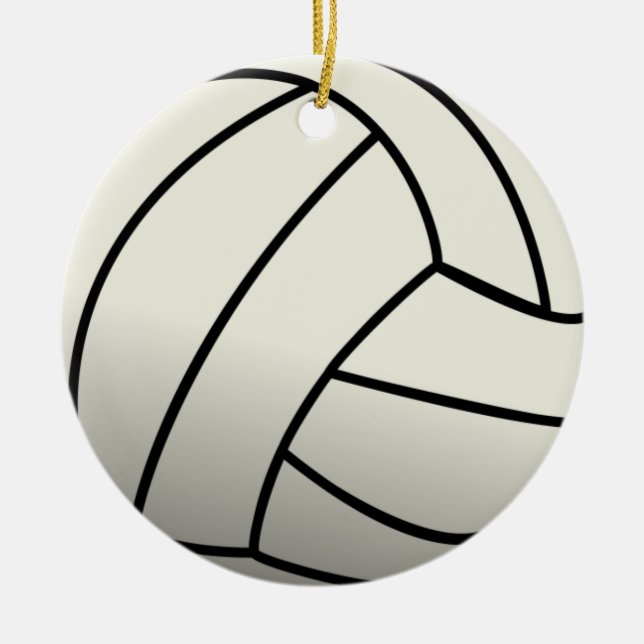 Vitt Volleybolllag Julgransprydnad Keramik (Framsidan)