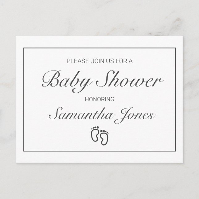 Vitt vykort för anmälan om babyutlösare (Framsida)