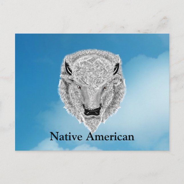 Vitt vykort för Buffalo Head (Framsida)