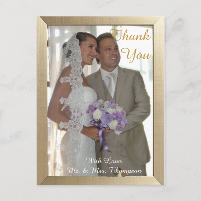 Vitt vykort för julgranar - Tack (Framsida)