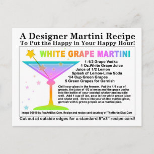 Vitt vykort för Martini-recept