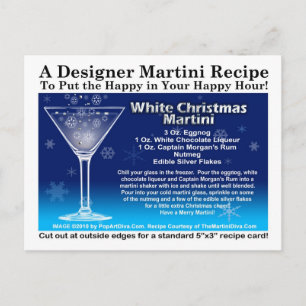 Vitt vykort för Martini Recipe-jul