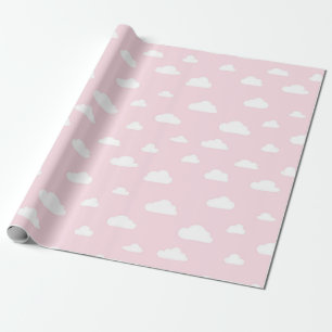 Vittecknaden fördunklar på rosa bakgrundsmönste presentpapper